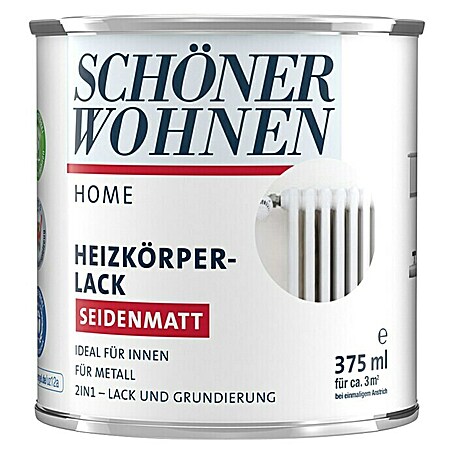 SCHÖNER WOHNEN-Farbe Home Heizkörperlack (Weiß, 375 ml, Seidenmatt)