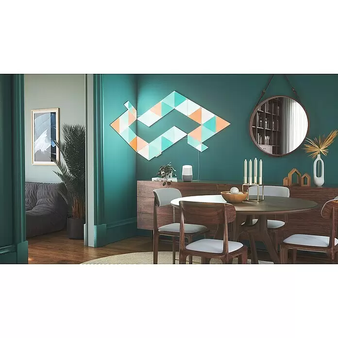 Nanoleaf Erweiterungskit Shapes Triangles 3 Panels - Weiß, RGBW, Triangles, Smart Home-fähig: Ja - Stimmungsaufnahme