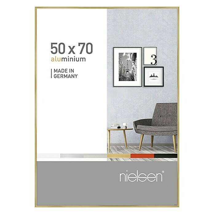 Nielsen Bilderrahmen PixelGold, 50 x 70 cm, Aluminium Front View