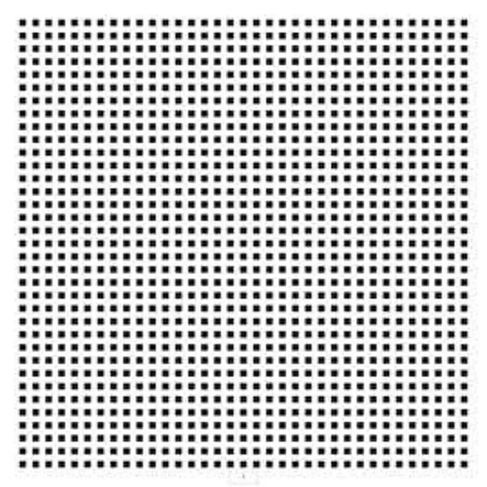 Placa de construcción con vinilo Acabado 8x8 - Yeso - Patrón de agujeros cuadrados en blanco y negro, ideal para diseños modernos y fondos con estética minimalista.