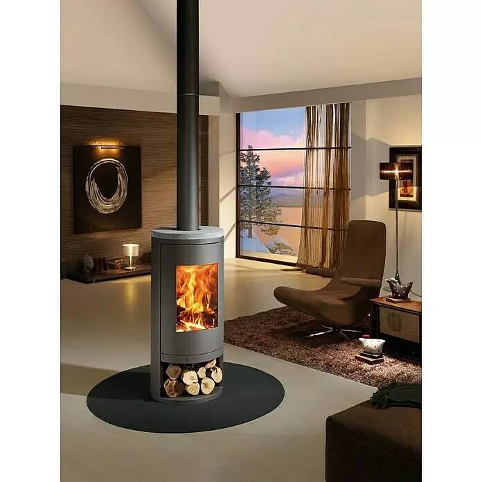 Panadero Kaminofen SYDNEY - 7,4 kW, Raumheizvermögen: 220 m³, Material Verkleidung: Stahl, Schwarz Metallic - Stimmungsaufnahme