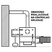Kamin na drva Alpina Boiler  (24 kW, Kapacitet grijanja prostorije: 240 m³, Obloga: Keramika, Antracit) | BAUHAUS