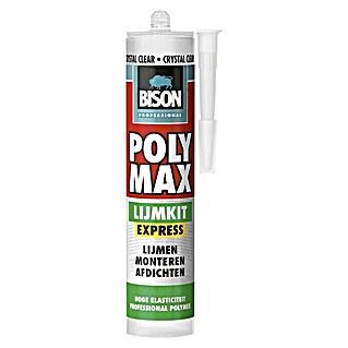 Bison Professional Poly Max Lijm- en afdichtkit (Kristalhelder, 300 g, Patroon)