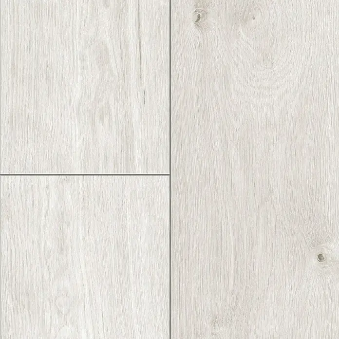 LOGOCLIC Hartvinylboden ElementPro Creamy Oak - 1.210 x 234 x 5 mm, Landhausdiele, Creamy Oak - Detailaufnahme eines hellen Laminatbodens. Die Holzoptik verleiht dem Boden eine natürliche und freundliche Ausstrahlung.