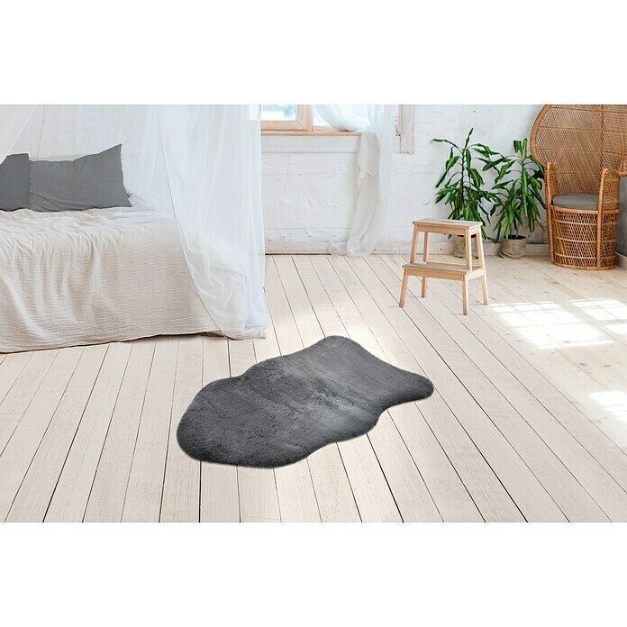 Deko-Kunstfell HappyTieroptik, Graphit, 90 x 60 cm, 100 % Polyester (Flor) Mood Shot