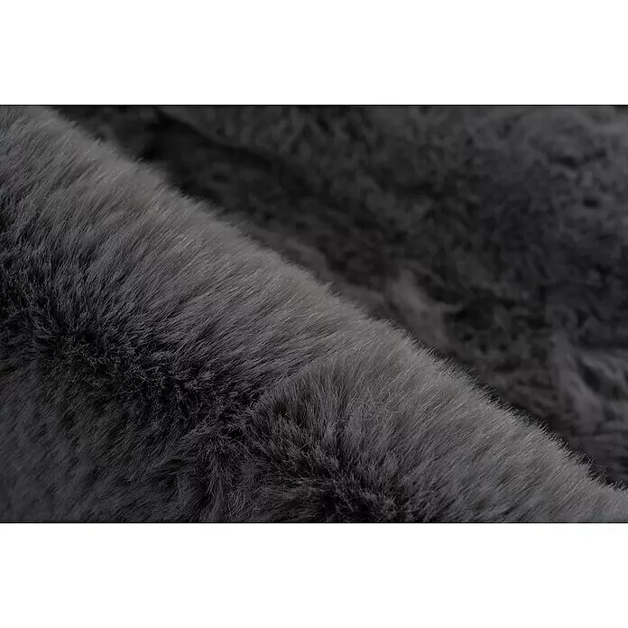 Kunstfell Happy - Graphit, 90 x 60 cm, 100 % Polyester (Flor) - Detailaufnahme