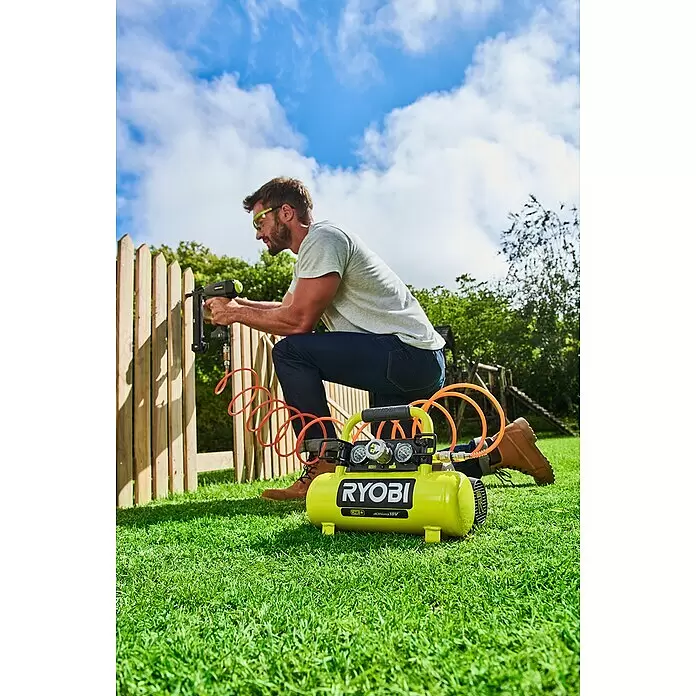 Ryobi ONE+ Maschinenpaket - Akku-Kompressor PRO + gratis Starter-Kit - Anwendungsbeispiel