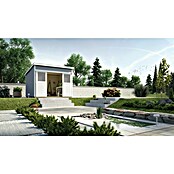 Weka Gartenhaus 225 (Außenmaß inkl. Dachüberstand (B x T): 315 x 249 cm, Holz, Grau/Weiß, 6,343 m²) | BAUHAUS