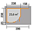 Weka Gartenhaus Designhaus 213 A+ (Außenmaß inkl. Dachüberstand (B x T): 436 x 279 cm, Holz, Natur, 9,163 m²) | BAUHAUS