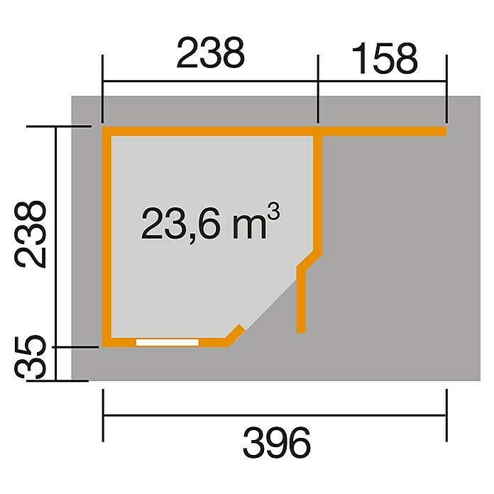 Weka Gartenhaus Designhaus 213 A+ (Außenmaß inkl. Dachüberstand (B x T):  500 x 278 cm, Holz, Grau/Weiß, 9,163 m²) | BAUHAUS