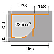 Weka Gartenhaus Designhaus 213 A+ (Außenmaß inkl. Dachüberstand (B x T): 500 x 278 cm, Holz, Grau/Weiß, 9,163 m²) | BAUHAUS