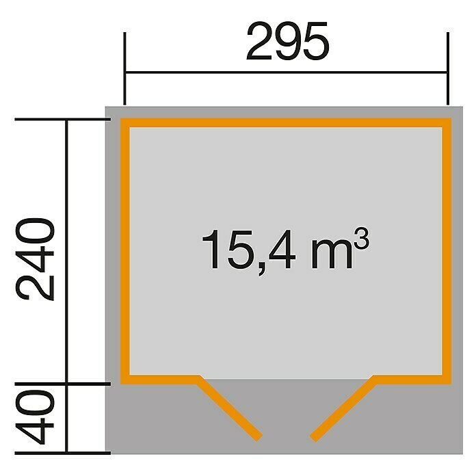 Weka Gartenhaus 179 Anthrazit/Weiß) x | 354 BAUHAUS (B 311 cm, inkl. Dachüberstand Holz, x (Außenmaß T)