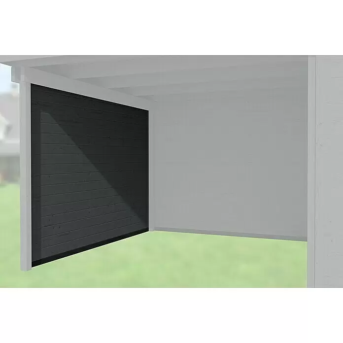 Weka Seitenwand - Anthrazit, Breite: 295 cm, Passend für: Weka Gartenhäuser Designhaus 126 & 172 mit Anbautiefe 295 cm - Stimmungsaufnahme