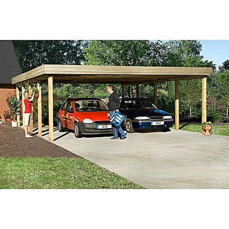 Weka Carport 609 (Doppelcarport, Natur, Grundfläche: 45,158 m²)