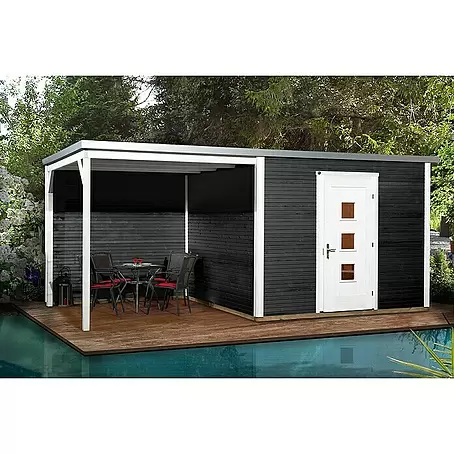 Weka wekaLine Gartenhaus Designhaus 413 B + Anbau 300 cm