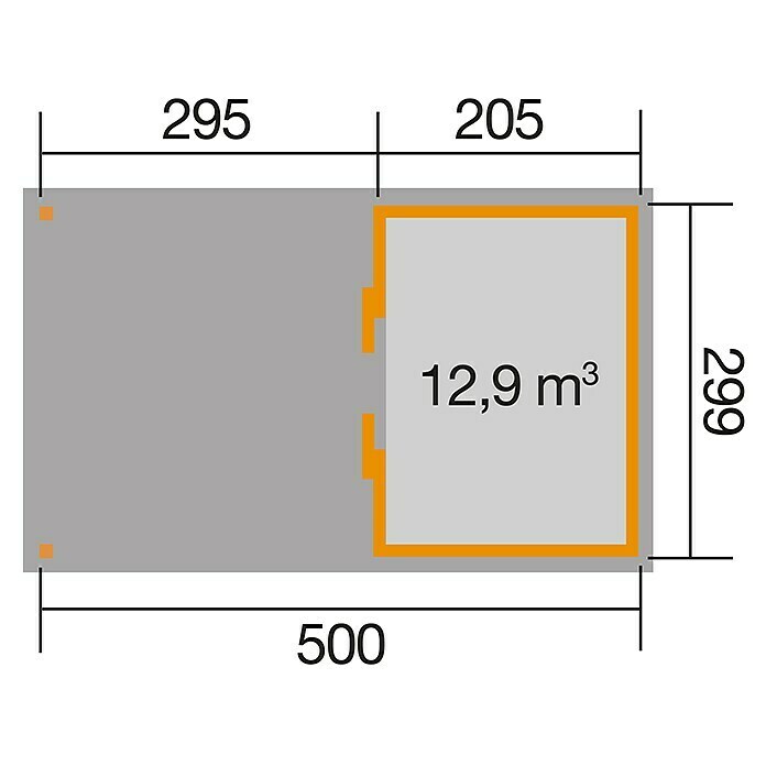 Weka Gartenhaus 225 A (Außenmaß inkl. Dachüberstand (B x T): 529 x 336 cm, Holz, Natur) | BAUHAUS