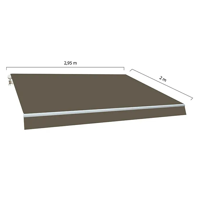 SmartSun Toldo de brazos extensibles Original Kit Acrílico - Topo, Ancho: 3 m, Caída: 2 m - Imagen de un toldo marrón de 2,95 m x 2 m, ideal para uso exterior y para dar sombra a terrazas y balcones.