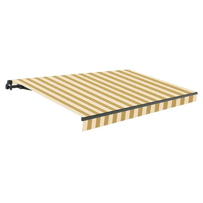 SmartSun Toldo de brazos extensibles Noir Limited Edition Kit Chic - Crema/beige, Ancho: 4 m, Caída: 2,5 m - Un elegante toldo a rayas ofrece una protección solar elegante para su patio o jardín. ¡Perfecto para disfrutar del aire libre!