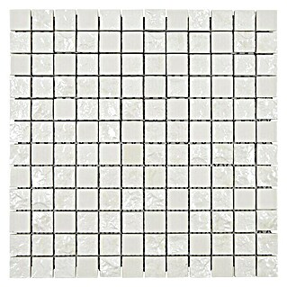 Mosaikfliese Quadrat Gaku White (31,6 x 31,6 cm, Weiß, Glänzend)