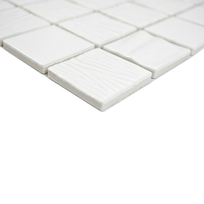 Mosaikfliese Quadrat CG KN1 (29,5 x 29,5 cm, Weiß, Glänzend) | BAUHAUS