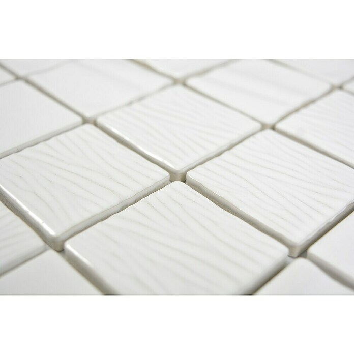 Mosaikfliese Quadrat CG KN1 (29,5 x 29,5 cm, Weiß, Glänzend) | BAUHAUS