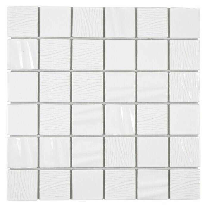 Mosaikfliese Quadrat CG KN1 (29,5 x 29,5 cm, Weiß, Glänzend) | BAUHAUS