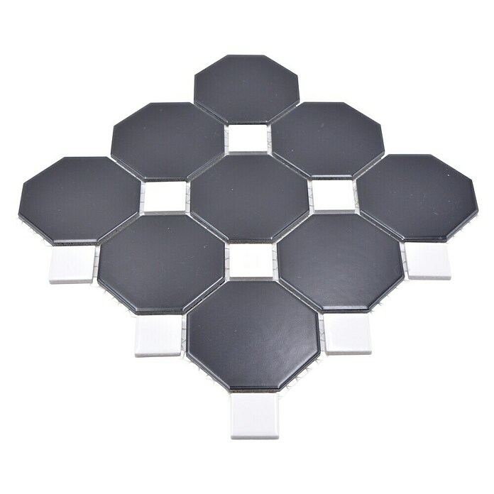 Mosaikfliese Octa G 942N (30 x 30 cm, Schwarz/Weiß, Matt) | BAUHAUS