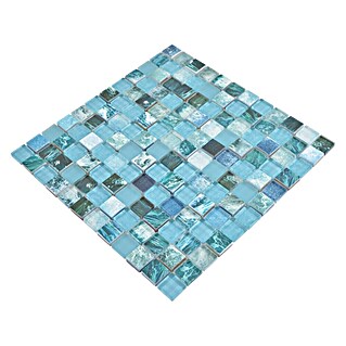 Mozaik pločica Quadrat Crystal XCM JT14 (29,8 x 29,8 cm, Zelena-plava, Sjaj)