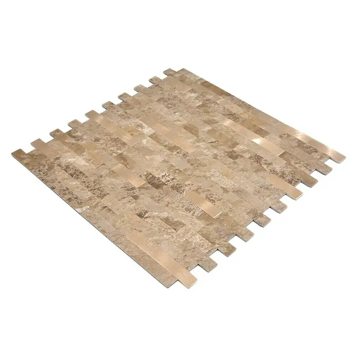 Selbstklebemosaik SAM 4IL26LBG - 30 x 29 cm, Braun, Matt - Detailliertes Bild einer Beige-Braun-Mosaikfliese, ideal für stilvolle Wand- und Bodengestaltung. Ein echter Hingucker!