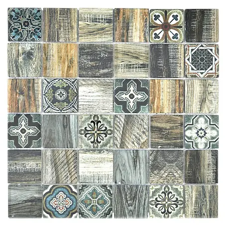 Mosaikfliese Quadrat Crystal XCM WOOD 500