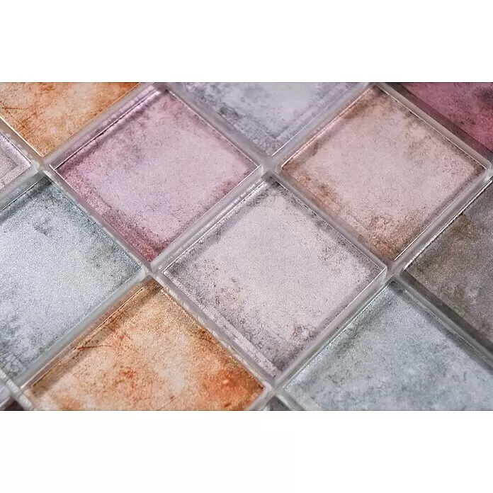 Mosaikfliese Quadrat Crystal SKY 123 - 30 x 30 cm, Lila, Glänzend - Detailaufnahme