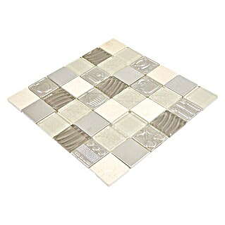 Mozaik pločica Quadrat Crystal XCM 8RK13 (30 x 30 cm, Bež boje, Sjaj)
