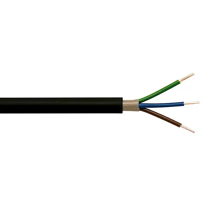 Erdkabel NYY-J 3x1,5 mm² - NYY-J, 3, 1,5 mm², 10 m, Schwarz - Detailaufnahme