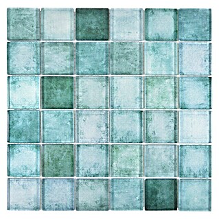Mosaikfliese Quadrat Crystal SKY 789 (30 x 30 cm, Grün, Glänzend)
