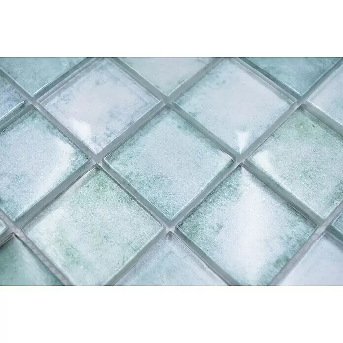 Mosaikfliese Quadrat Crystal SKY 789 - 31,6 x 31,6 cm, Grün, Glänzend - Detailaufnahme