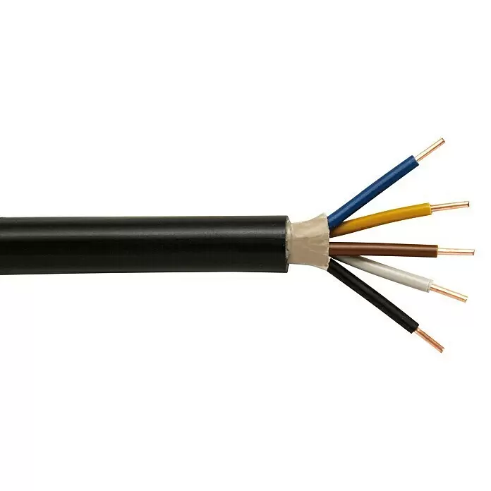 Erdkabel NYY-J 5x1,5 mm² - NYY-J, 5, 1,5 mm², 10 m, Schwarz - Detailaufnahme