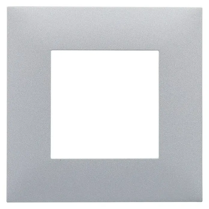 Legrand Valena Next Marco - Aluminio, Modelo de mecanismos: x 1, Plástico, Instalar - Cubierta cuadrada plateada para interruptor de luz o toma de corriente con un diseño moderno. Ideal para cualquier decoración.