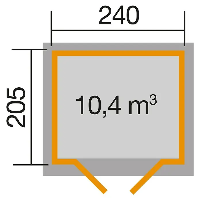 Weka Gartenhaus 122Holz, Anthrazit/Weiß, Grundfläche: 4,941 m²