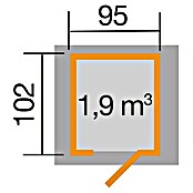 Weka Gerätehaus 1x1 (Holz, 0,966 m², Wandstärke: 21 mm, Anthrazit/Weiß) | BAUHAUS