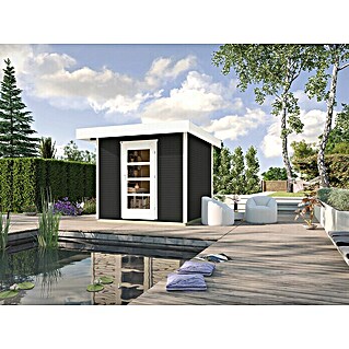 Weka wekaLine Gartenhaus Designhaus 172 (Außenmaß inkl. Dachüberstand (B x T): 249 x 284 cm, Holz, Anthrazit/Weiß, 4,325 m²)