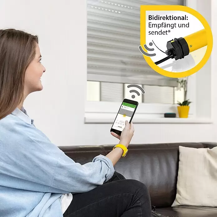 Schellenberg Funk-Rohrmotor Premium 6 MiniMax. Rollladenfläche: 4 m² bei Kunststoffrollläden, Einbaulänge: 570 mm, Zugkraft: 15 kg