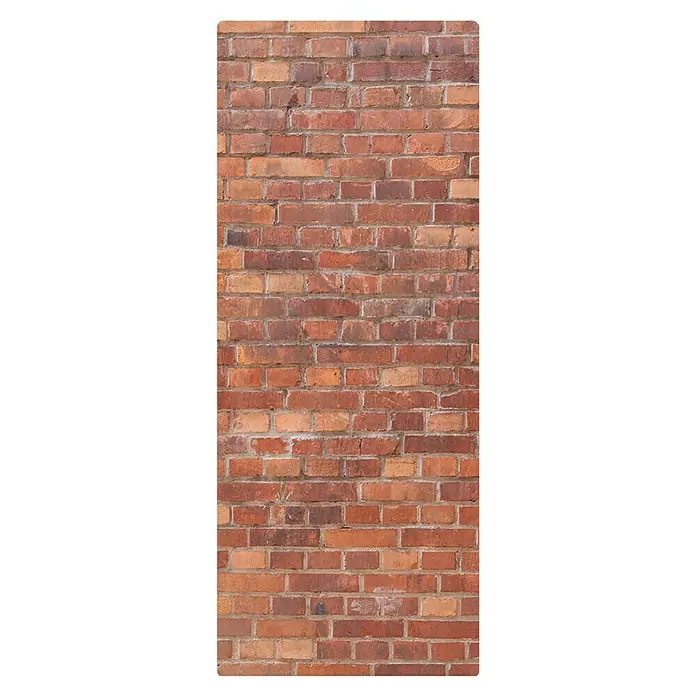SanDesign Duschrückwandmuster - 17,5 cm x 7 cm x 3 mm, Classic Brick Wall - Eine detailreiche Aufnahme einer roten Backsteinmauer, die Textur und Tiefe zeigt.\n