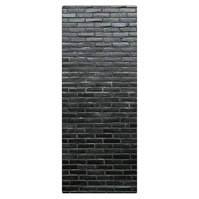 SanDesign Duschrückwandmuster - 17,5 cm x 7 cm x 3 mm, Black Brick Wall - Eine dunkle Backsteinmauer mit hellen Fugen sorgt für eine robuste und industrielle Wandgestaltung. Die Mauer wirkt solide und zeitlos.