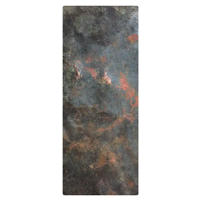 SanDesign Duschrückwandmuster Black Rust - 17,5 cm x 7 cm x 8 mm, Formen & Muster - Strukturierter Hintergrund in dunklen Tönen mit roten Akzenten. Ideal für künstlerische Projekte oder als einzigartige Textur für Designanwendungen.