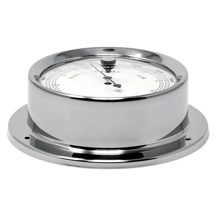 Talamex Schiffsbarometer - Durchmesser: 110 cm, Verchromt, Messing - Wetterstation mit poliertem Chrom-Finish, ideal für nautische Umgebungen. Präzises Barometer zur Vorhersage von Wetteränderungen.