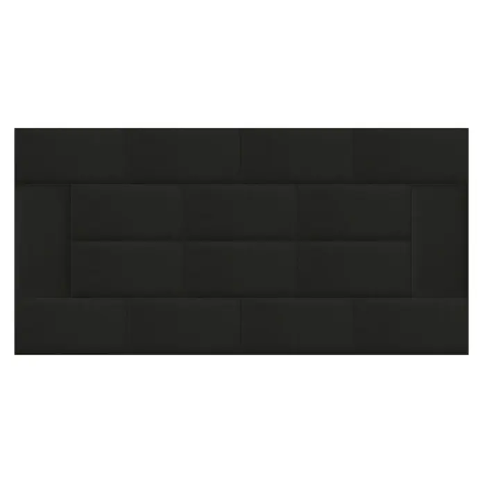 Fllow Wandpolster Velvet - Schwarz, L x B: 60 x 30 cm - Schwarzes, gepolstertes Wandpaneel mit rechteckigem Muster, ideal für Schlafzimmer oder Wohnzimmer. Elegantes Design für modernen Komfort.