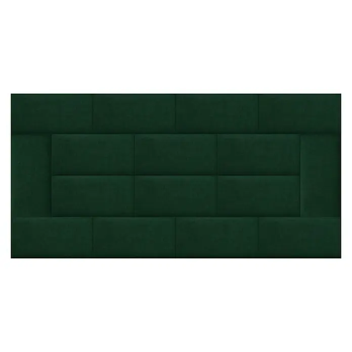 Fllow Wandpolster Velvet - Grün, L x B: 60 x 30 cm - Grüner gepolsterter Wandpaneel für stilvolle Akzente. Sorgt für eine hochwertige Optik und angenehme Haptik im Raum.