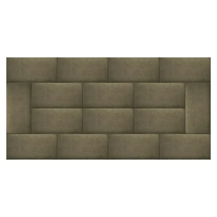 Fllow Wandpolster Velvet - Taupe, L x B: 60 x 30 cm - Dekorative Wandpaneele in einem warmen Braunton, die eine gepolsterte Steinmauer imitieren und eine gemütliche Atmosphäre schaffen.