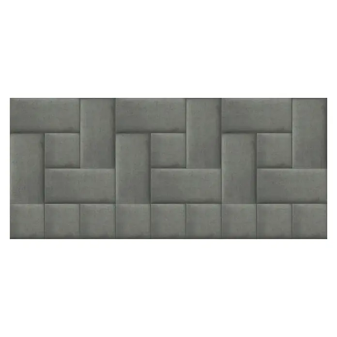 Fllow Wandpolster Velvet - Grau, L x B: 30 x 30 cm - Graue Betonwandpaneele mit modernem geometrischen Muster, ideal für stilvolle Innenarchitektur und Akzentwände.