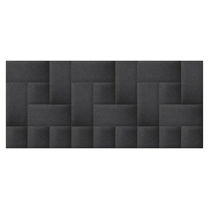 Fllow Wandpolster Inari - Anthrazit, L x B: 30 x 30 cm - Dunkelgraue Akustikpaneele mit gepolstertem Design zur Schallabsorption und Verbesserung der Raumakustik. Ideal für Büros oder Studios.